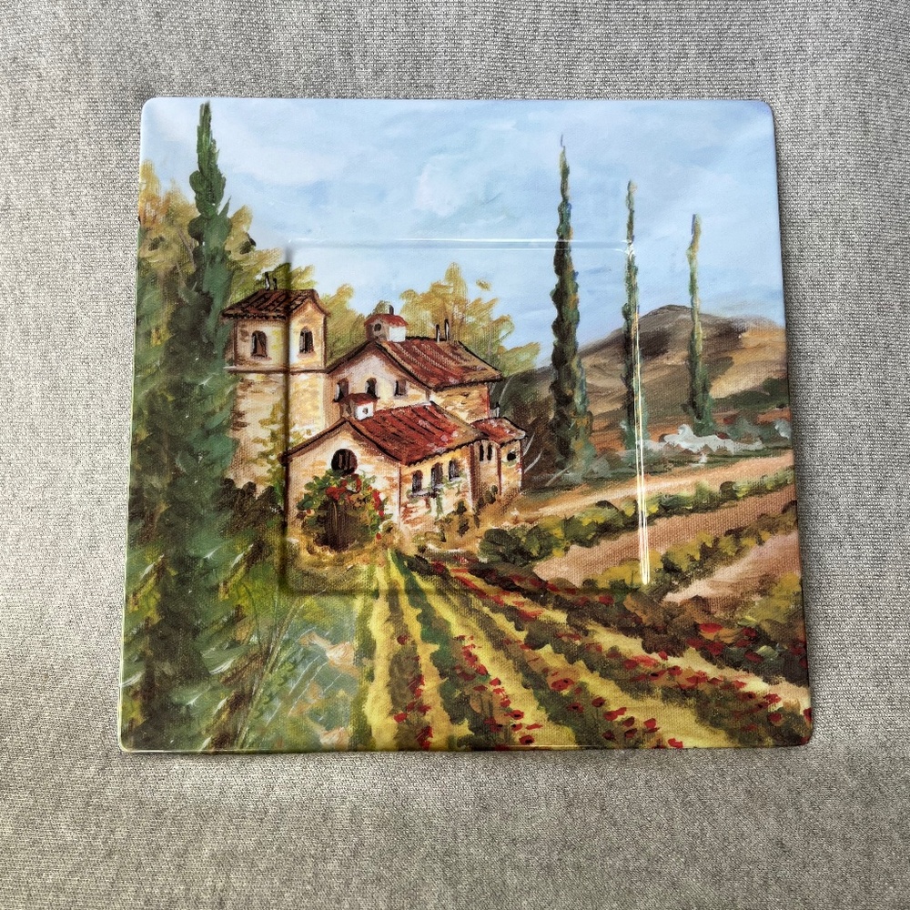 Tuscan Theme  Square Melamine Platter